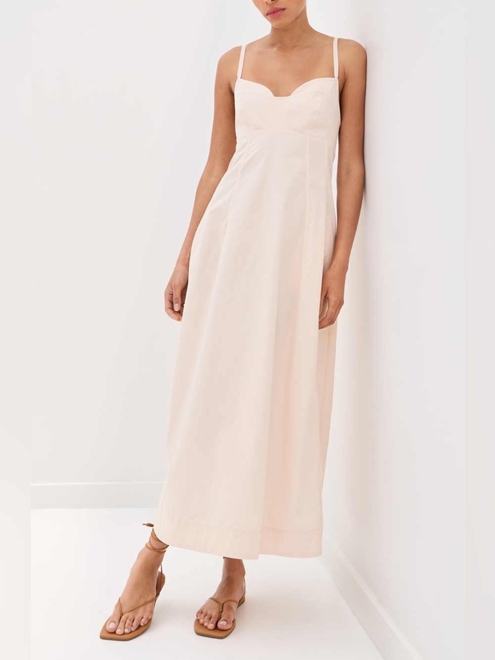 CO Bustier Cut bridal semi formal midi dress Whisper Pink classic dress size S